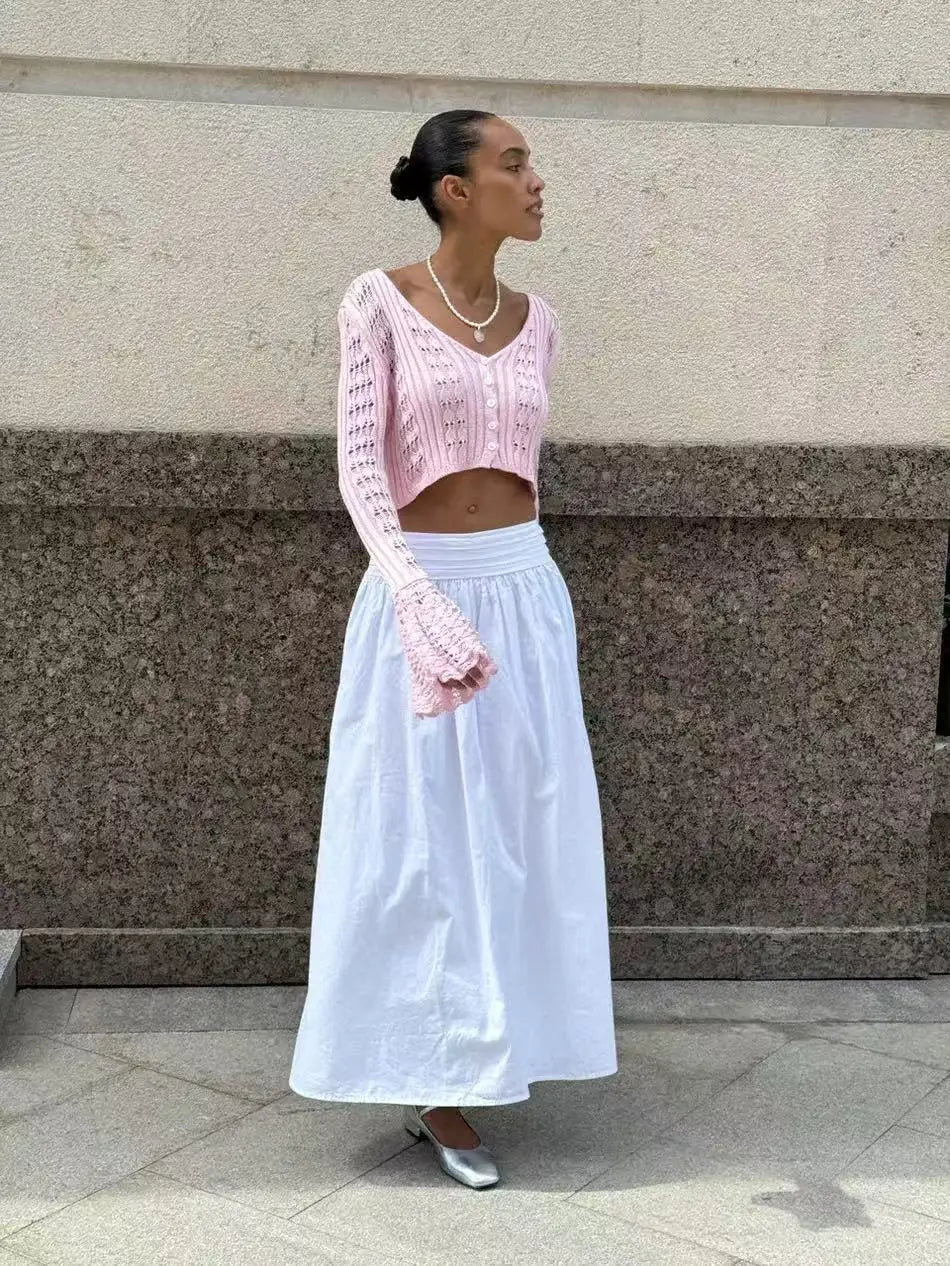 Hollow Knitted Cardigan Women's Solid Long Sleeve V Neck Short Sweater Top Female Crochet Yellow / S White / L White / M Yellow / S-White / L-White / M-White / S-Brown / L-Brown / M-Brown / S-Pink / L-Pink / M-Pink / S-Yellow / L-Yellow / M-Wine Red / L-Wine Red / M-Wine Red / S-Blue / L-Blue / M-Blue / S-