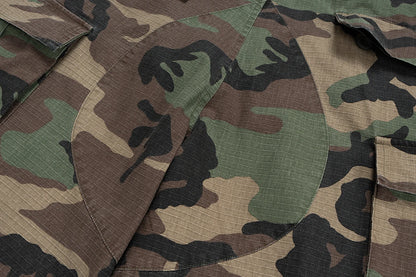 Silhouette Camouflage Cargo Cropped Shorts for Men Wide Leg Patchwork Baggy Over Knee Pants
