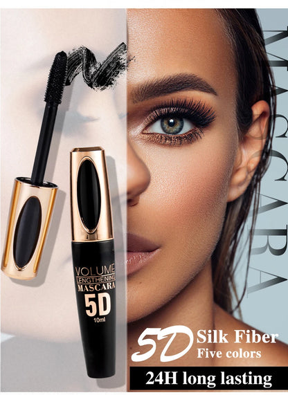 5D Mascara Makeup Waterproof Sweatproof Non-smudgy Slim Color Purple Blue White