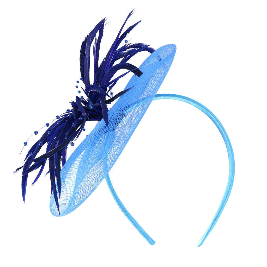 Retro Fascinators Women Feather Floral Mesh Headband Fascinator Hat Headwear Party Wedding Church