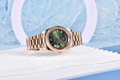 Rose Gold Luxury Automatic Watch For Men Mechanical Wristwatches Sapphire Mirror Clock Gift Man