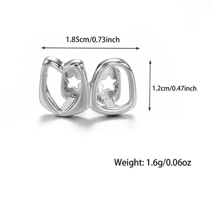 1PC Single Hip Hop Star Heart Pattern Teeth Grillz Removable Dental Grills Teeth Punk Teeth Caps