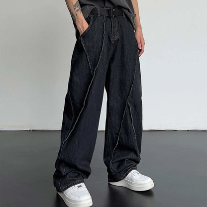 Women's Oversized Ripped Denim Trousers Spring Autu Mn Loose Casual Pants