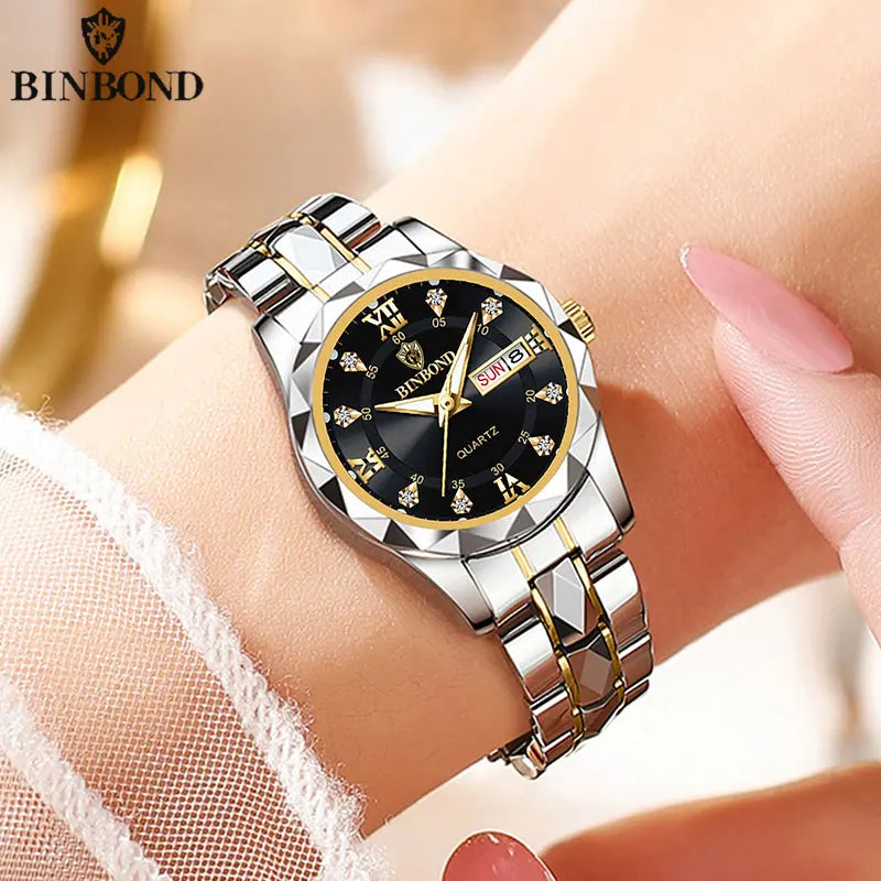 Watches Luxury Ladies Quartz Watch Waterproof Luminous Date Stainless Stain Wristwatch