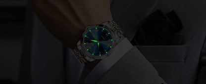 Gold Original Quartz Wristwatch Waterproof Luminous Watch for Male Rhombus Mirror Date Week