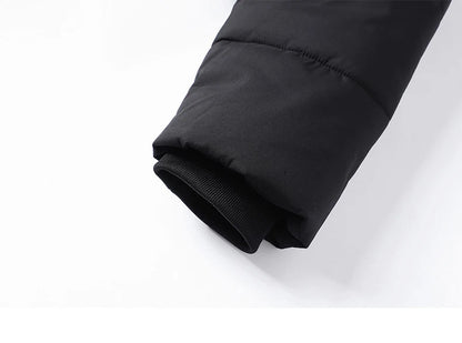 Men Mid-Length Thick Warm Waterproof Hooded Parka Windbreaker Military Fleece