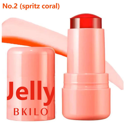 3-in-1 Cheek Lip Tinted Moistured Blush Stick Eyes Cheek Lip Brighten Cream Water Jelly Tint Stick Matte Contour Makeup