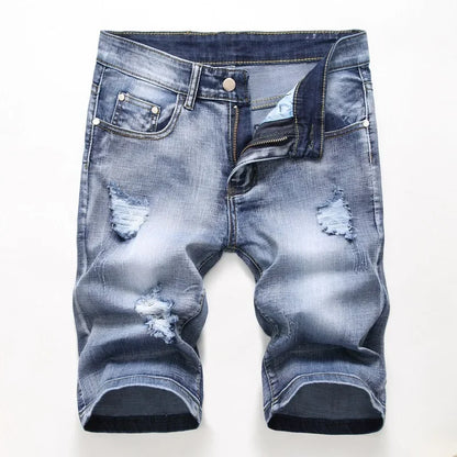 Men's Jeans Trend Denim Shorts Stretch Slim Hip Hop Classic