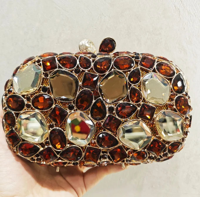XIYUAN Big Stones Evening Purse Bags Rhinestone Wedding Gems Clutch Bag Bridal Clutches Women Diamonds