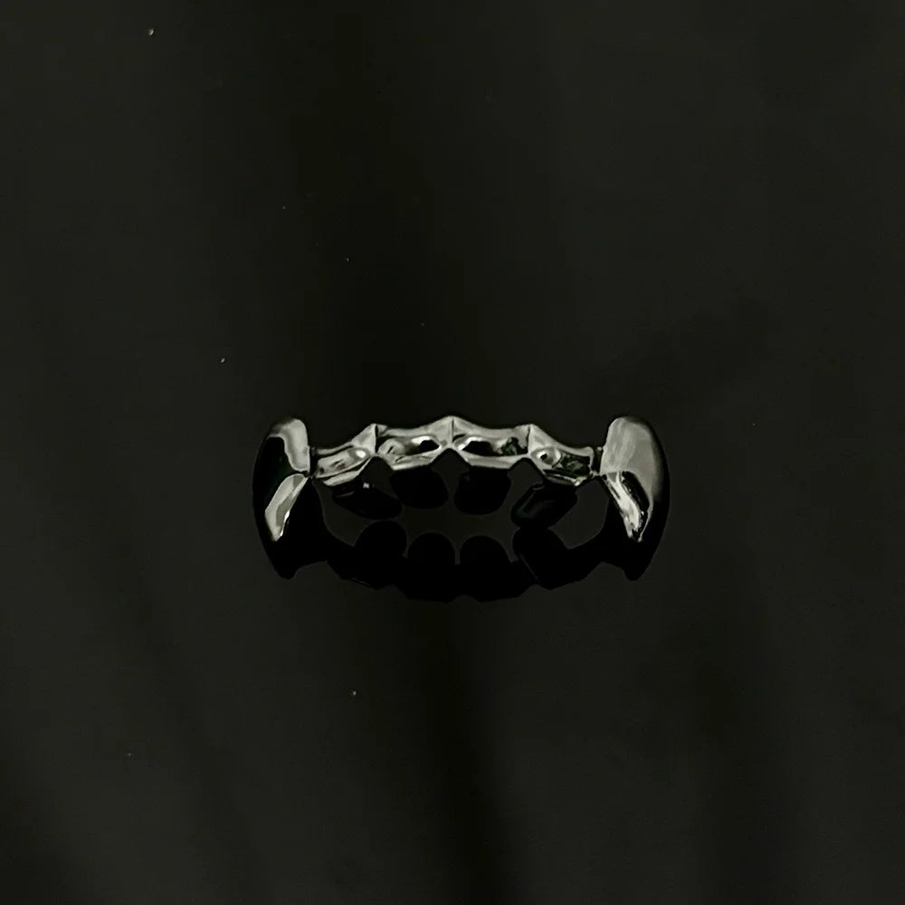 Glossy Tooth Caps Fangs Gold Silver Black Color Bottom Teeth Grillz Braces For Women Men Jewelry Dental Grills