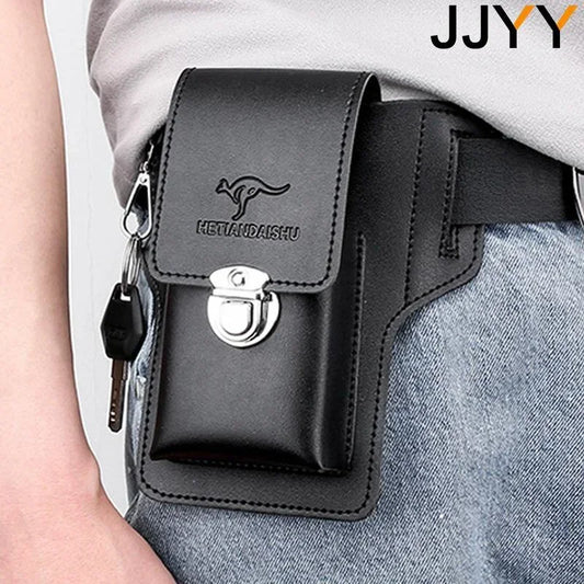 1PC Multifunctional Mens Leather Mobile Phone Bag Belt Clip Travel Hiking Case Cover