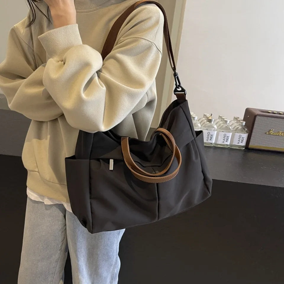 Stylish Nylon Tote Student shoudler Bags for Women Ladies Business Hand-held Briefcase Commuter Tote A4 Laptop High-end Designer