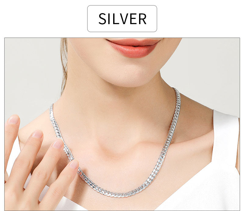 18K Gold/Silver Color 6mm Necklace 8/18/20/24 Inch Chain For Woman Men Gold / 60cm 24inches Gold / 55cm 22inches Gold / 50cm 20inches Gold / 60cm 24inches-Gold / 55cm 22inches-Gold / 50cm 20inches-Gold / 45cm 18inches-Silver / 50cm 20inches-Silver / 45cm 18inches-Silver / 40cm 16inches-Silver / 20cm bracelet-Gold / 40cm 16inches-Gold / 20cm bracelet-Silver / 60cm 24inches-Silver / 55cm 22inches-