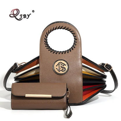 Shoulder Bag High-end Leather Purse Large Capacity Top Handle Crossbody