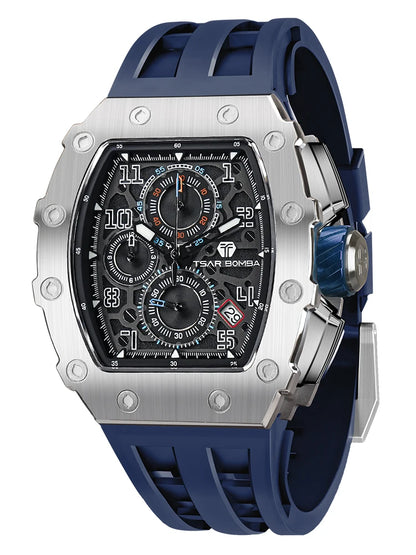 Luxury Brand Tonneau Design Waterproof Clock Stainless Steel Wristwatch Rectangle