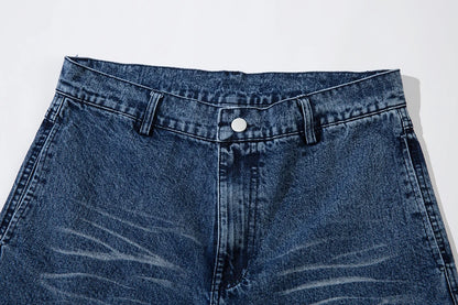 Vintage Streetwear Washed Blue Jeans Pants Mens and Womens Straight Baggy Casual Denim Trousers Oversized Loose Cargos