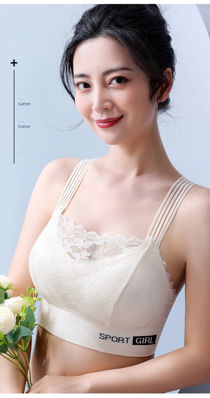 Lace Seamless Sports Bra Comfortable Breathable Beauty Back Vest Chest Tube Top