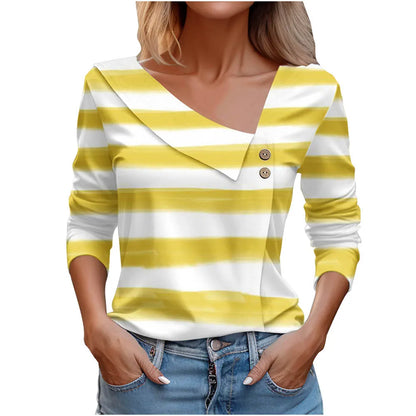 T Shirt For Women Fashion Long Sleeve Top White Floral Print Shirt