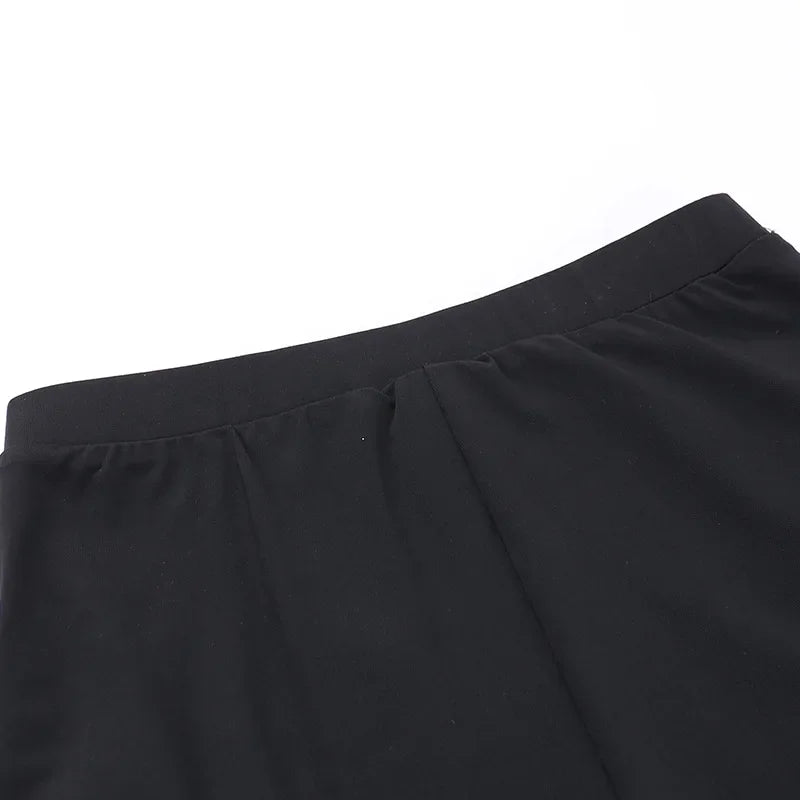 Grunge Streetwear Zwarte Bandage Broek Cyber Gothic Punk Hollow Out Flare Broek Vrouwen Emo Hoge Taille Sexy Alt Bottom