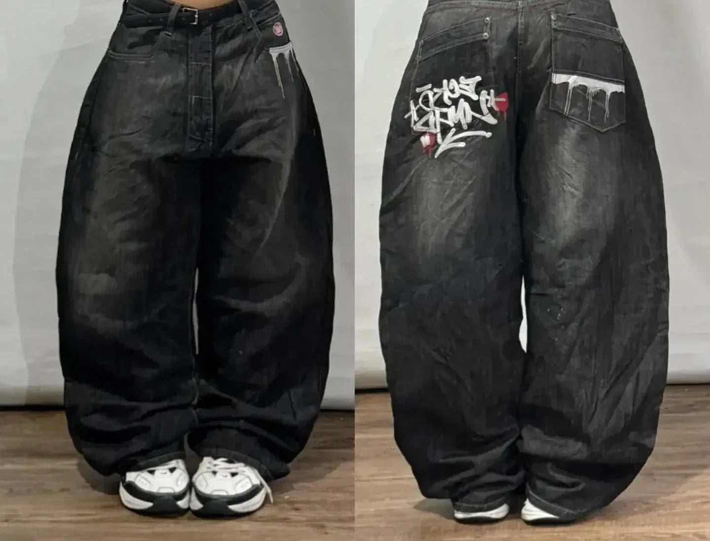 American Retro Cleanfit Fashion Print Baggy Jeans Women's Y2K Popular Casual Joker Gothic High Waist Wide-Leg pants Street Wear