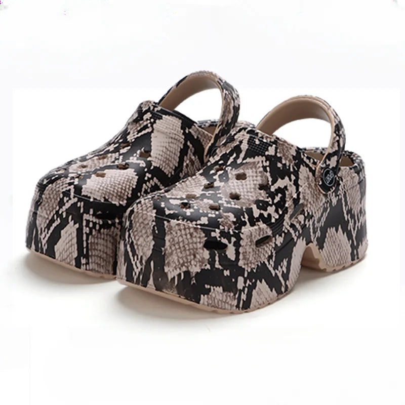 Slipper Clog Woman charm Sandal Flip Flops High Heel Platform Slides - Fashionqueene.com