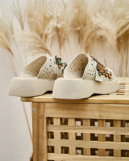 5cm Cow Genuine Leather Flats Comfy Shoes Platform Wedge Appliques Flower Hook Hollow Elthnic Women Slipper Mary Jane Rubber beige / 35 red / 40 red / 39 beige / 35-red / 40-red / 39-red / 38-red / 37-red / 36-red / 35-beige / 40-beige / 39-beige / 38-beige / 37-beige / 36-