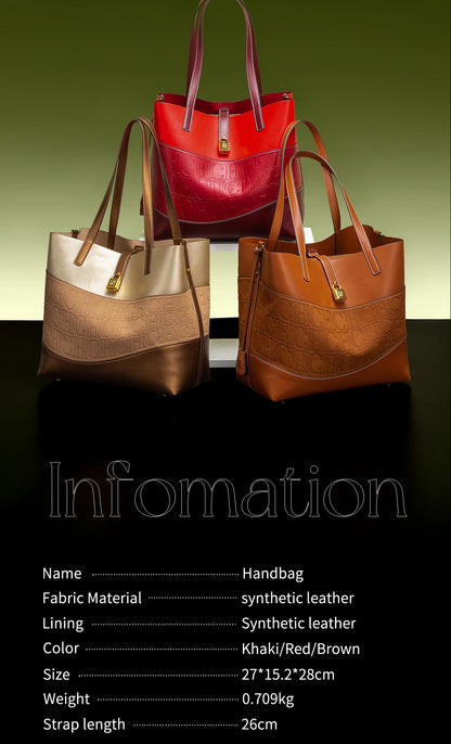 CHCH Women's Large Capacity Tote Bag Spring New Splicing Design Bag