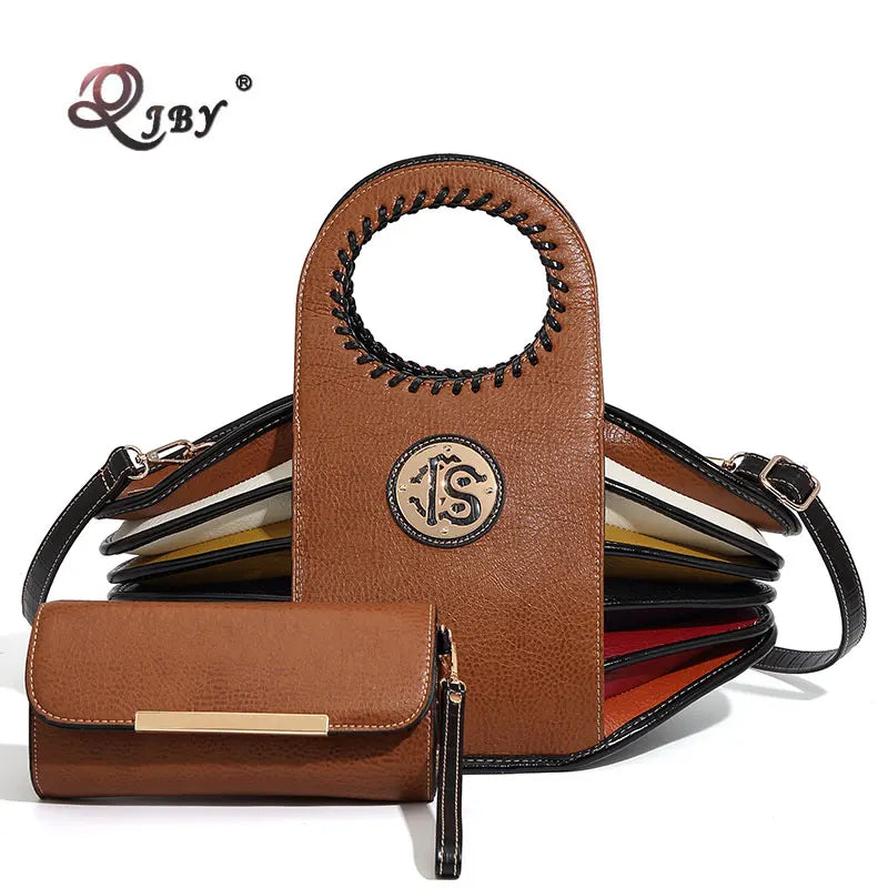 Shoulder Bag High-end Leather Purse Large Capacity Top Handle Crossbody