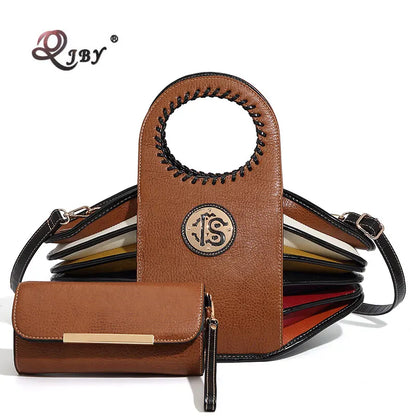 Shoulder Bag High-end Leather Purse Large Capacity Top Handle Crossbody