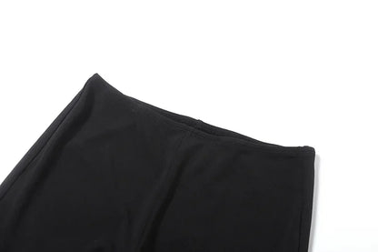 Punk Grunge Hoge Taille Flare Broek Effen Alt Streetwear Vrouwen Mall Gothic Casual Broek Met Kunstleer Riemen Slank