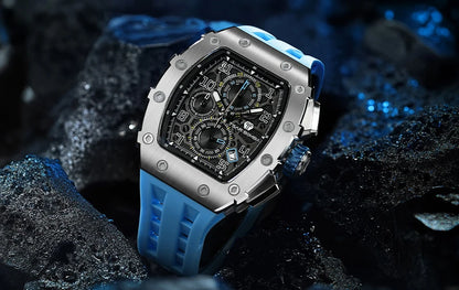 Luxury Brand Tonneau Design Waterproof Clock Stainless Steel Wristwatch Rectangle