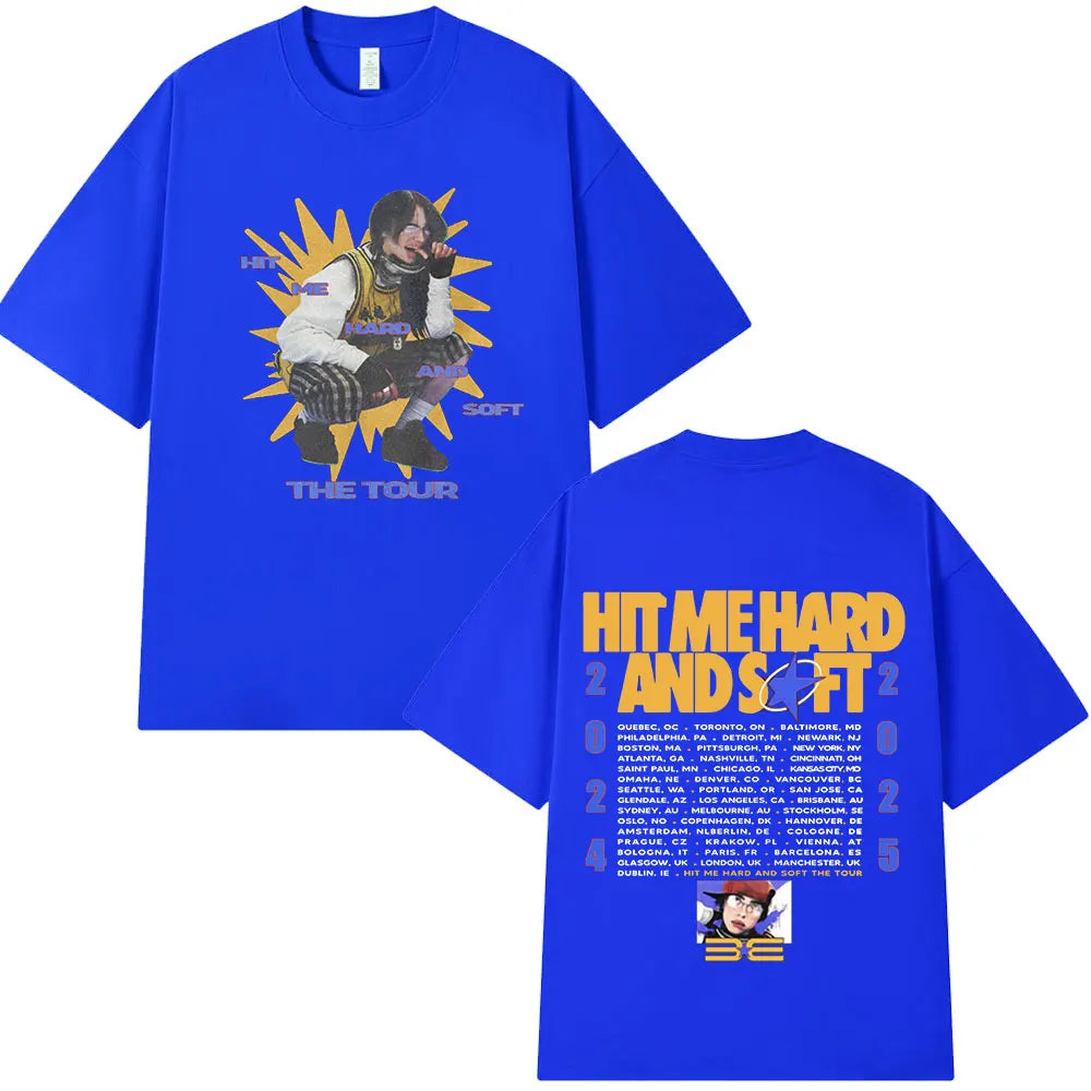 Hit Me Hard and Soft Tour 2024-2025 T Shirt Men Women Fashion Hip Hop T Shirts Cotton Loose Cozy Short Sleeve T-shirts Fans Gift
