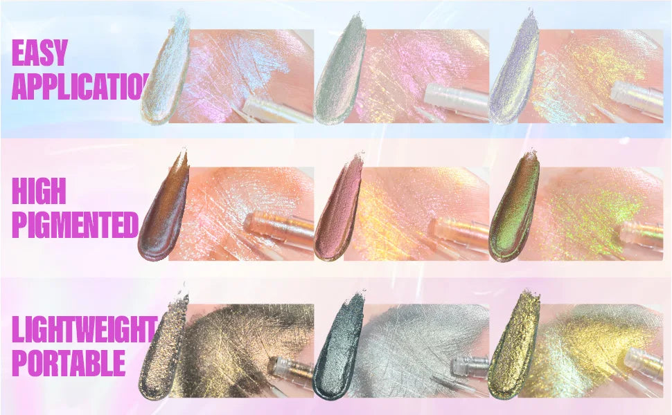 3 Pcs Duochrome Eyeshadow Liquid Set High Pigment Waterproof