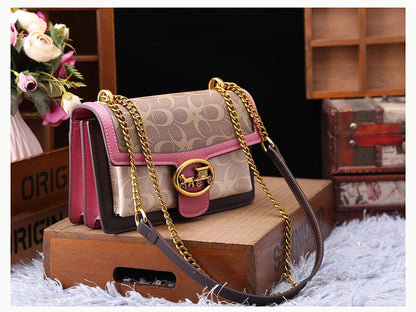 Light luxury women's high-end color contrast single shoulder underarm bag