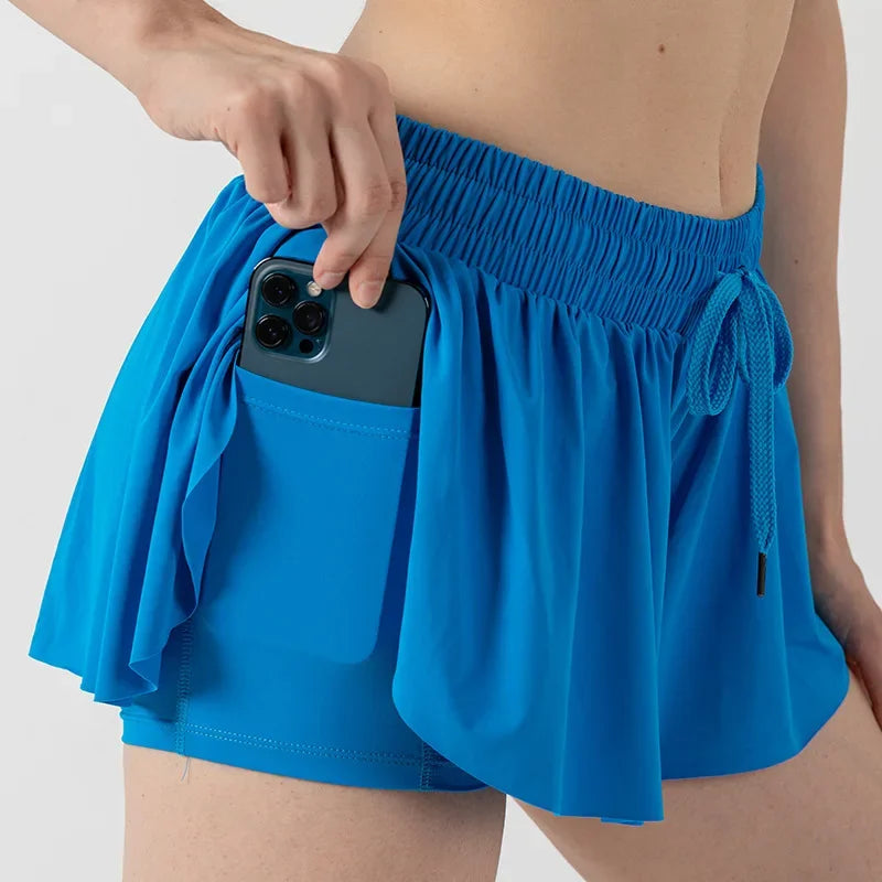 Flowy Athletic Shorts for Women Gym Yoga Workout Running Tennis Skirt Comfy Skort
