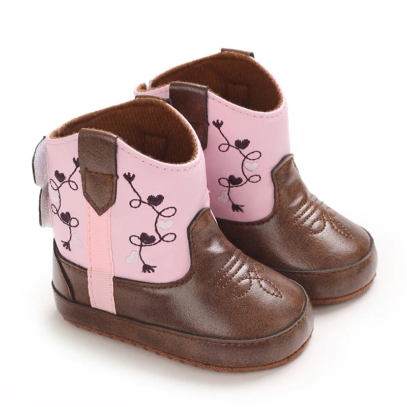 Baby Boots Made Of Soft PU and High-quality Cotton Short Boots With Rubber Soles and Anti Slip Baby