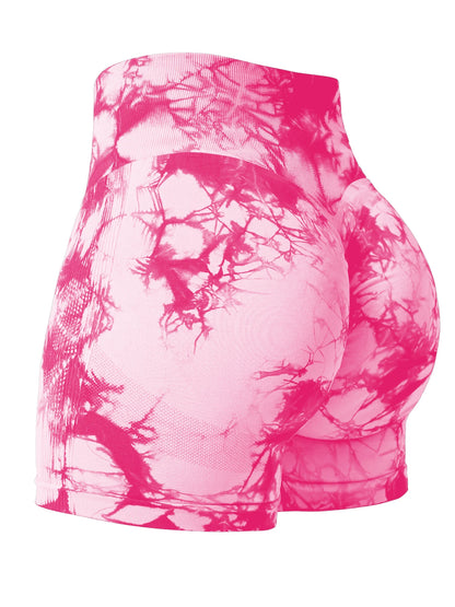 Tie Dye Shorts Woman Fitness Seamless Butt Lifting Shorts One Pieces Activewear Running Outdoors