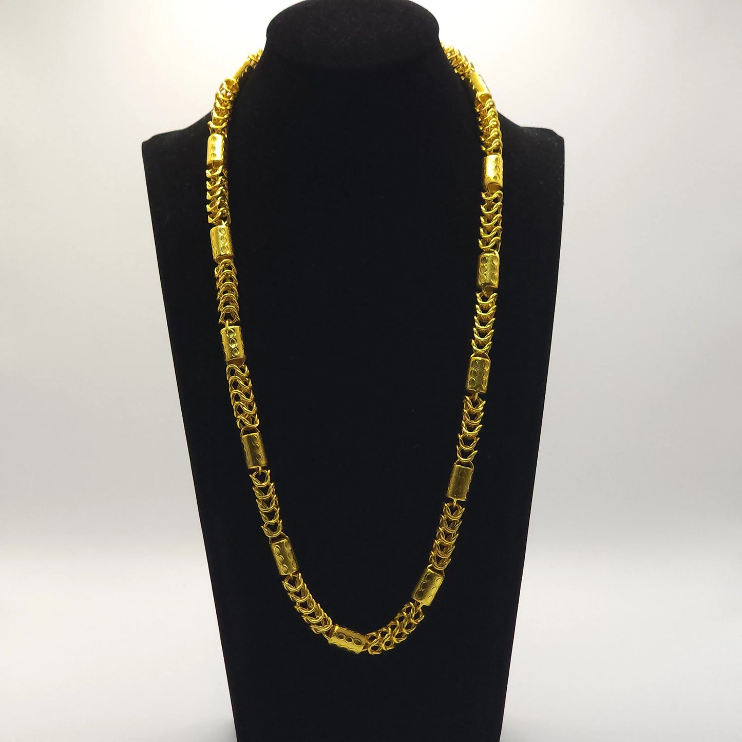 Luxurious 9999 24K real gold versatile dragon bone necklace fashionable men's and women's necklace gold jewelry