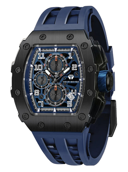 Luxury Brand Tonneau Design Waterproof Clock Stainless Steel Wristwatch Rectangle