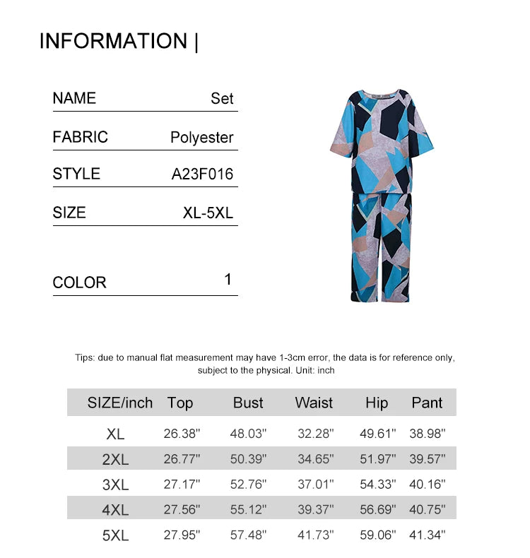 plus Size 2025 Women's Short Sleeve Pleated Suit Irregular Patterned Shirt Wide Leg Pants 2 Piece Fashion Sweatshirt Set