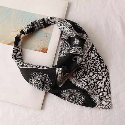 Floral Print Bohemian Makeup Hair Accessories Elastic Modis Headband Scarf Triangle