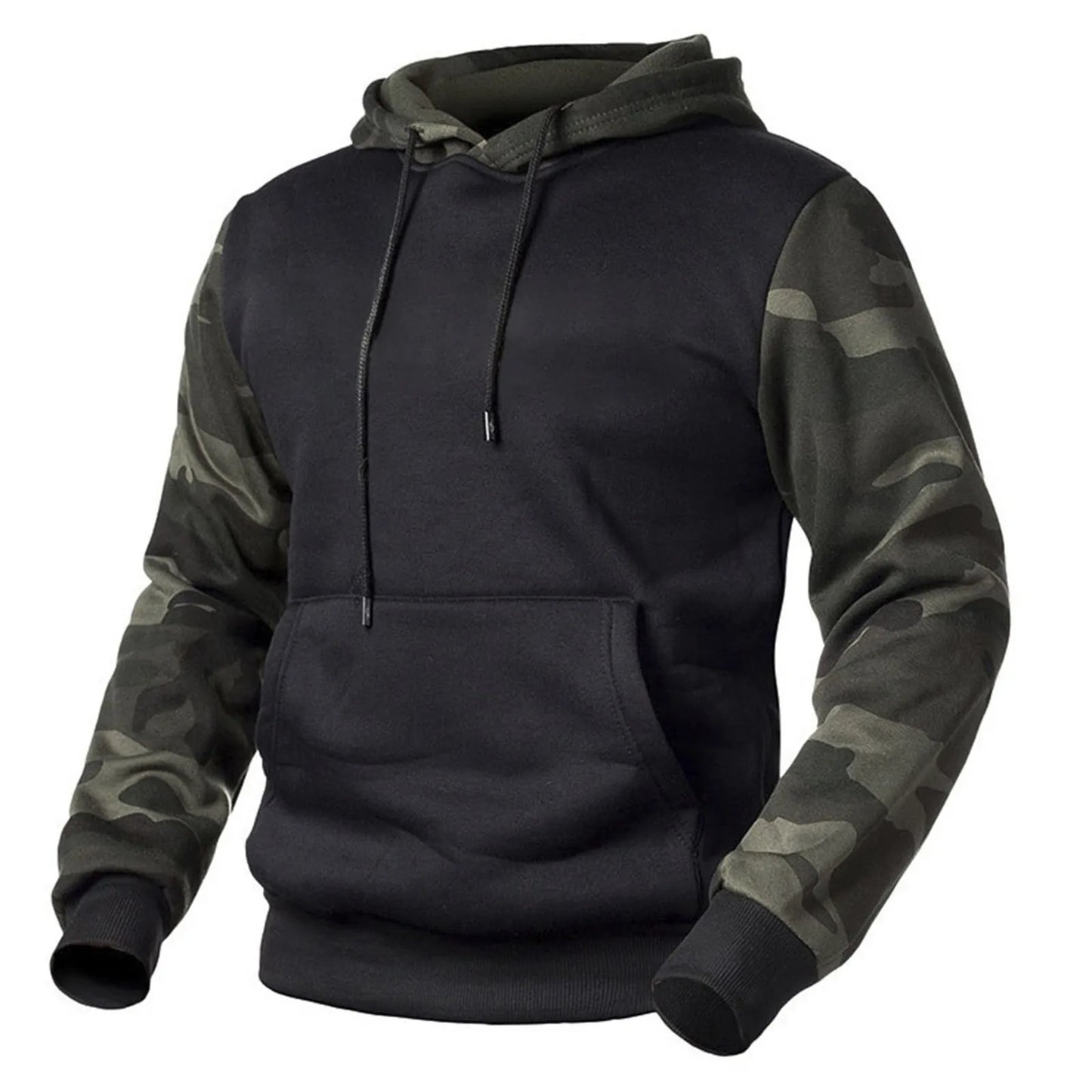 Men'S Hooded Sweatshirt Color Blocked Pullover Sweatshirt Outdoor Hooded Sweatshirt With Big Pockets Men'S Hooded Sweatshirt