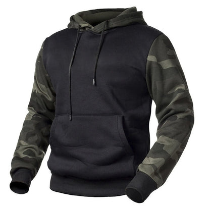 Men'S Hooded Sweatshirt Color Blocked Pullover Sweatshirt Outdoor Hooded Sweatshirt With Big Pockets Men'S Hooded Sweatshirt