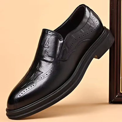 Leather Shoes for Men Wedding Formal Oxfords Business Casual Office Work Shoes for Men Classic Luxury Pointy Men's Dress Shoes