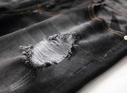 Men's Jeans Trend Denim Shorts Stretch Slim Hip Hop Classic