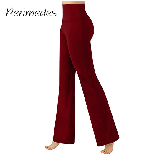 Loose Fitting Wide Leg Casual Pants Stretchy Solid Color Sports Yoga Breathable