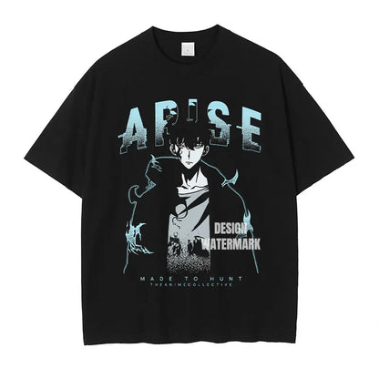 Anime Song Jinyu Shirt Retro High-end Printed T-shirt Street Wear Manga Igris Short Sleeved Top T-shirt Men's Style