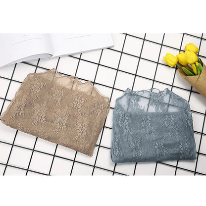 Hollow Out Mesh T-Shirt Transparent Mesh female Tops Long sleeve Basic Shirts SeeThrough Turtleneck