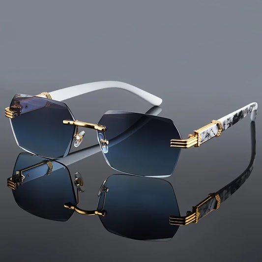 Populare Frameless Sun Glasses Male Female Classic Small Square Summer Traveling Shades