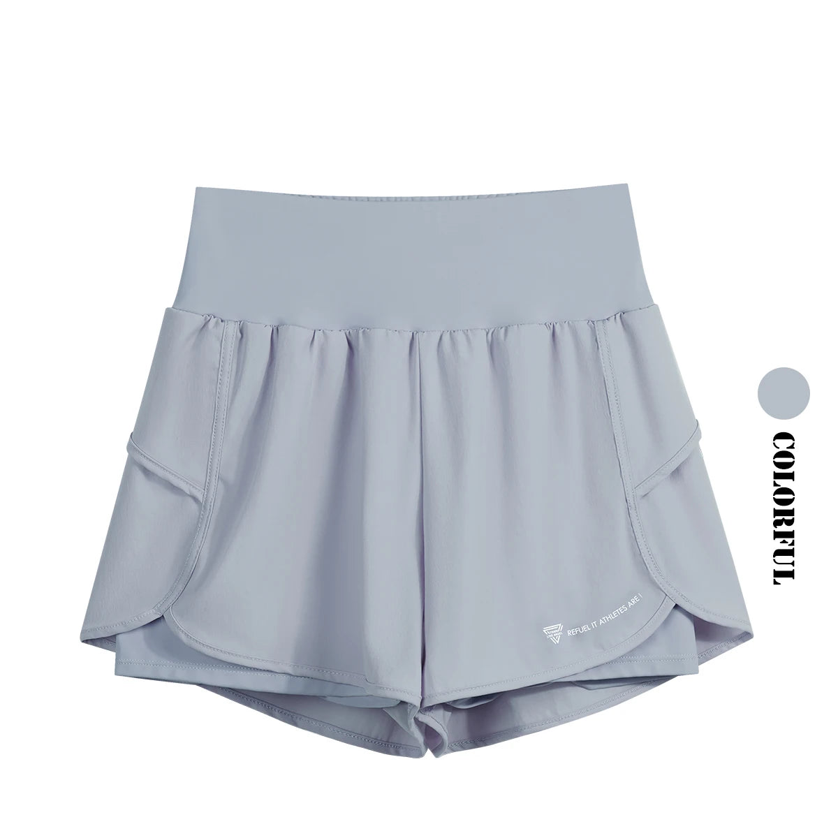 DRUR Yoga Short Woman Jogging Fitness Elastic Waist 2 In 1 Workout Shorts With Pockets
